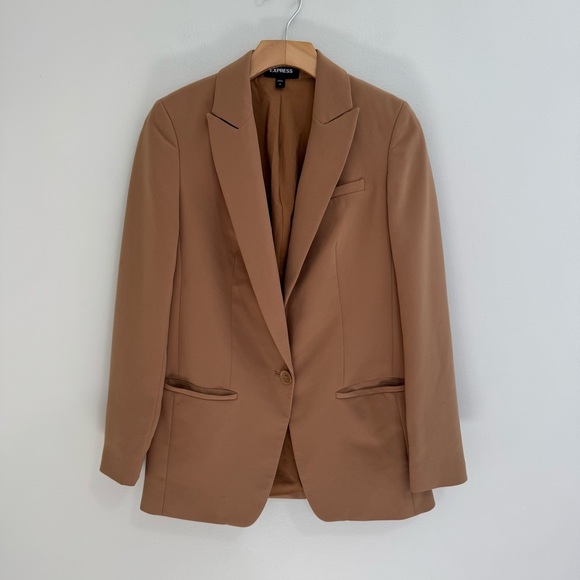 Express Jackets & Blazers - Express Tan Longline Blazer
